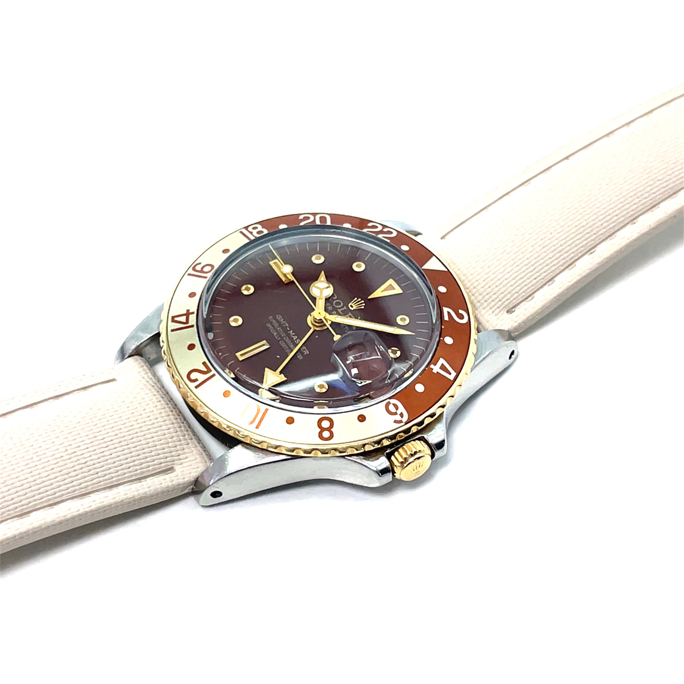 Pre-Owned Rolex 1675  GMT Master Brown Dial  "Rootbeer" Vintage Steel Watch 40mm 1970