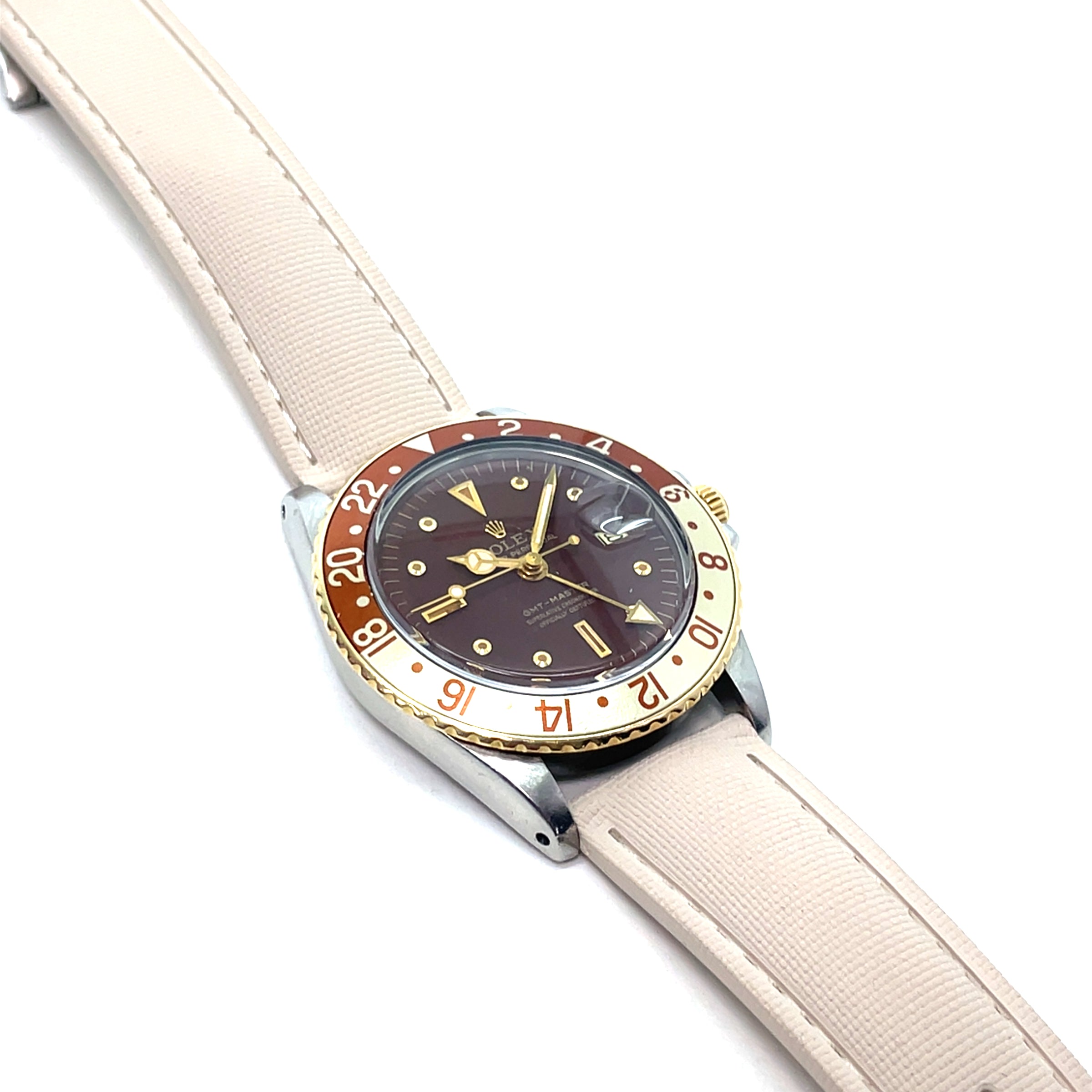 Pre-Owned Rolex 1675  GMT Master Brown Dial  "Rootbeer" Vintage Steel Watch 40mm 1970