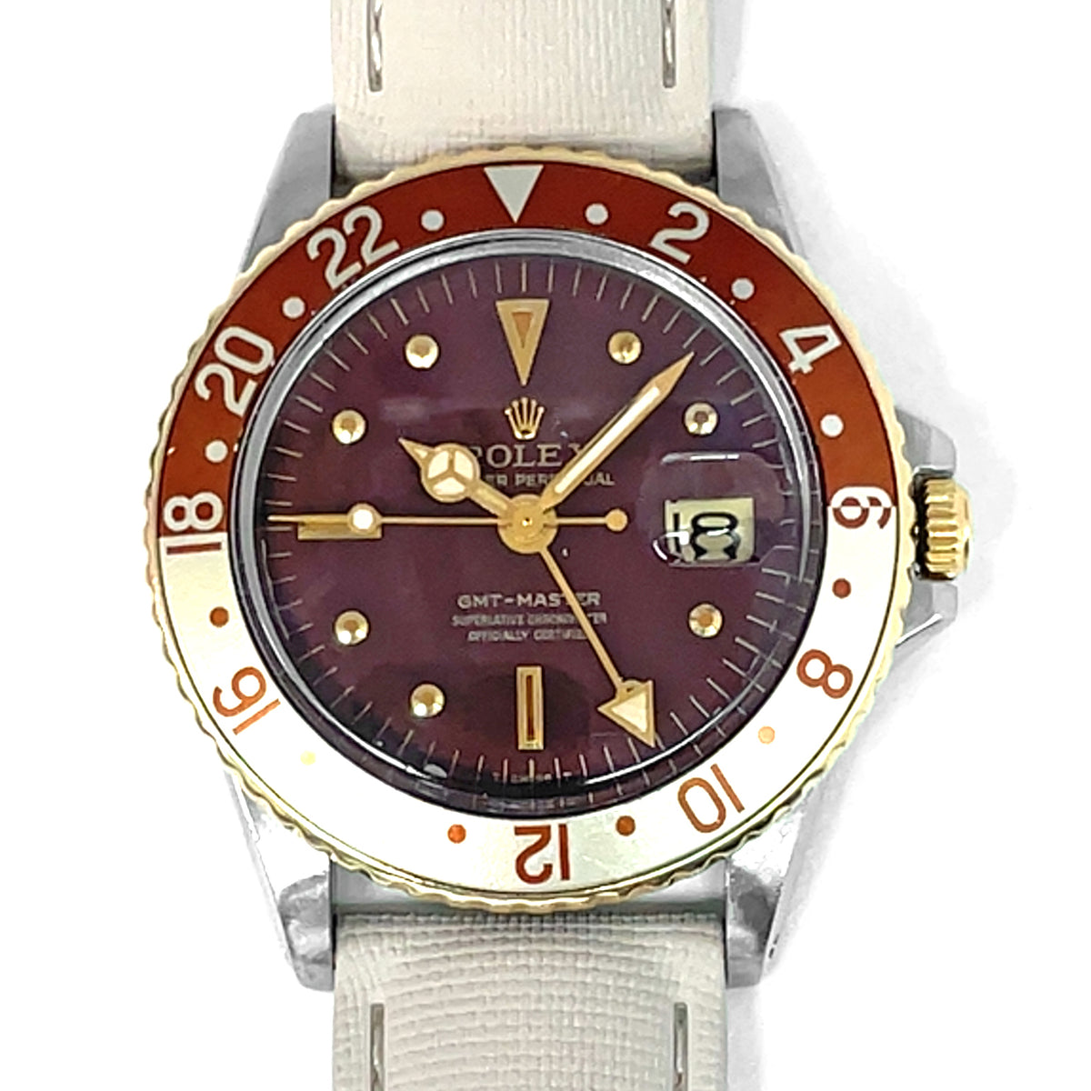 Pre-Owned Rolex 1675  GMT Master Brown Dial  "Rootbeer" Vintage Steel Watch 40mm 1970