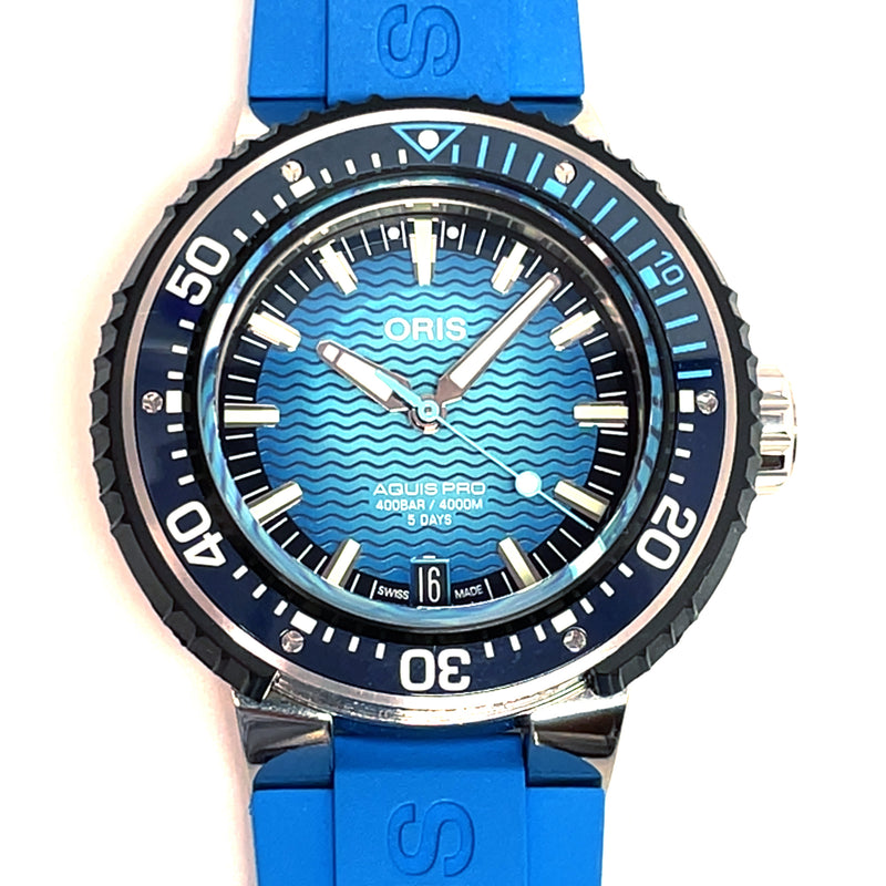 Pre-Owned Oris Aquis Pro 4000m 49.5mm Automatic Divers Titanium Blue Watch - NAGI