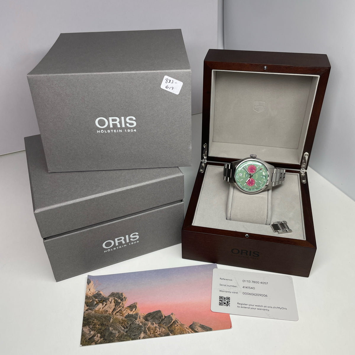 Pre-Owned Oris Big Crown Calibre 113 Pink Green Calendar Mechanical Watch 43mm