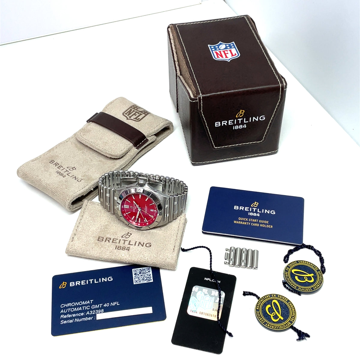 Pre-Owned Breitling Chronomat GMT 40mm NFL San Francisco 49ers Red A32398