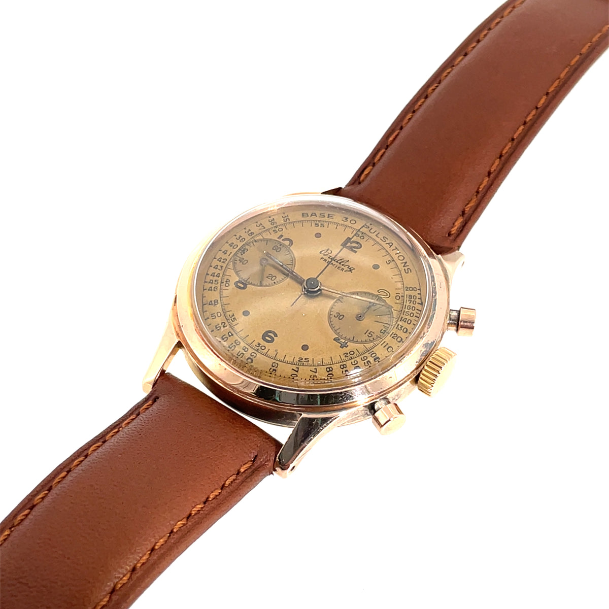 Pre-Owned Breitling 777 18K Gold Vintage Premier Pulsometer "Doctor's Watch" Mechanical 37.5mm