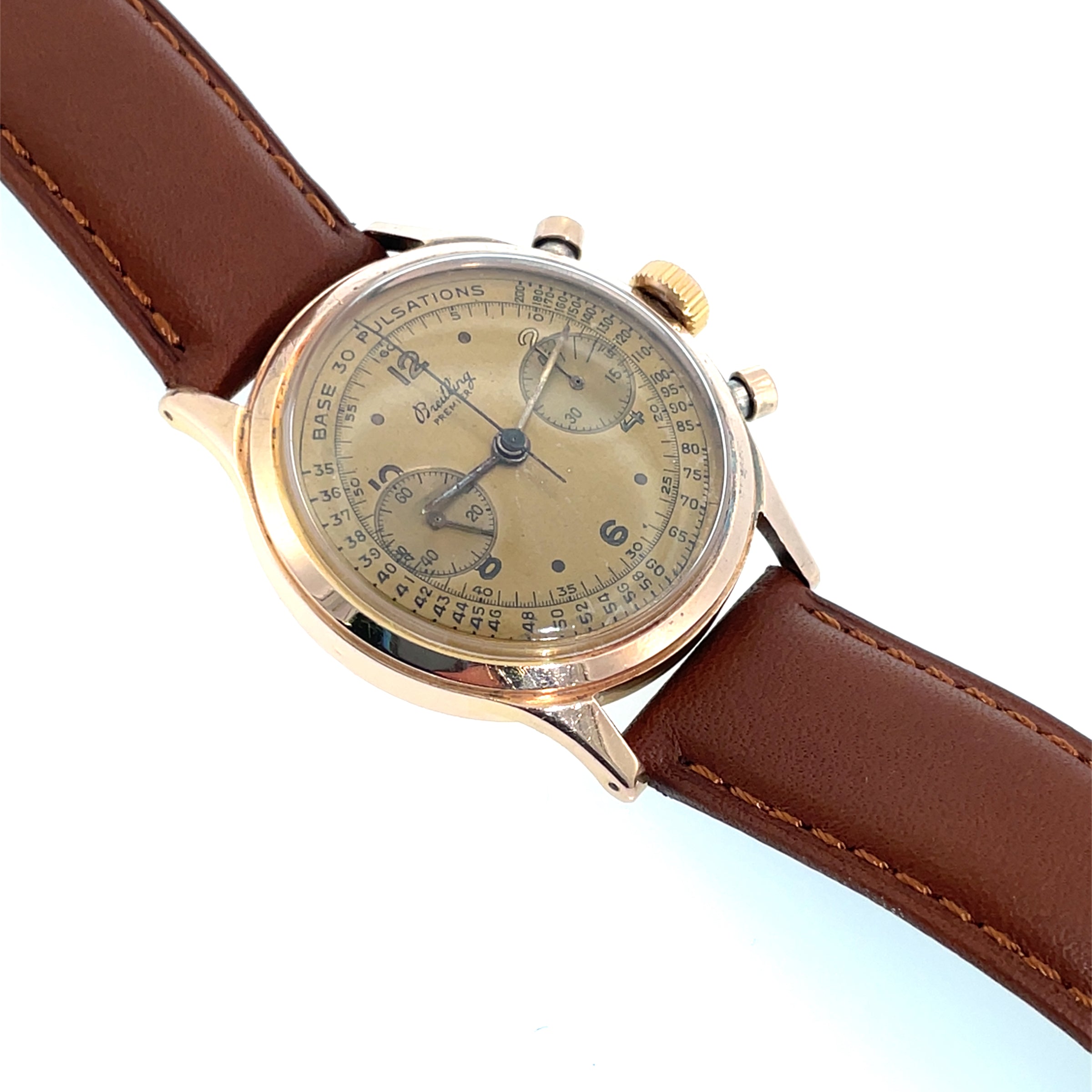 Pre-Owned Breitling 777 18K Gold Vintage Premier Pulsometer "Doctor's Watch" Mechanical 37.5mm