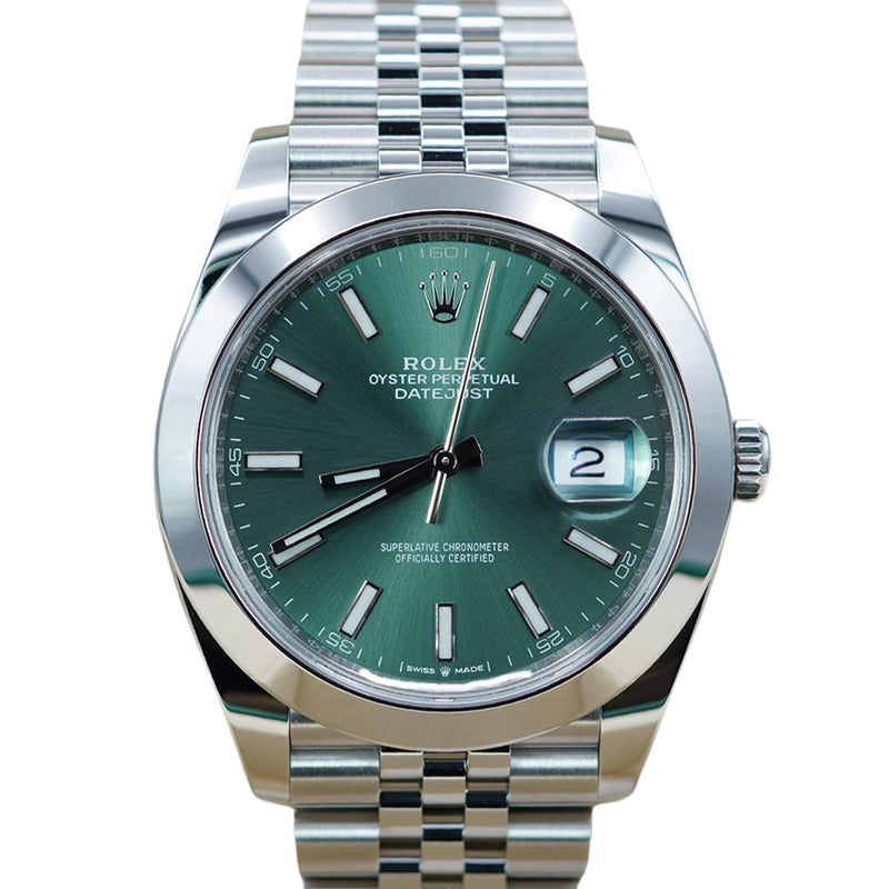 Pre-Owned Rolex Datejust 41MM Green Dial Automatic Oyster Bracelet Watch - NAGI