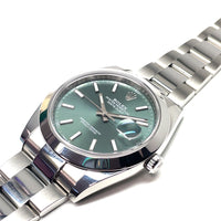Pre-Owned Rolex Datejust 41mm Mint Green Dial Automatic Oyster Bracelet Watch 2024 126300