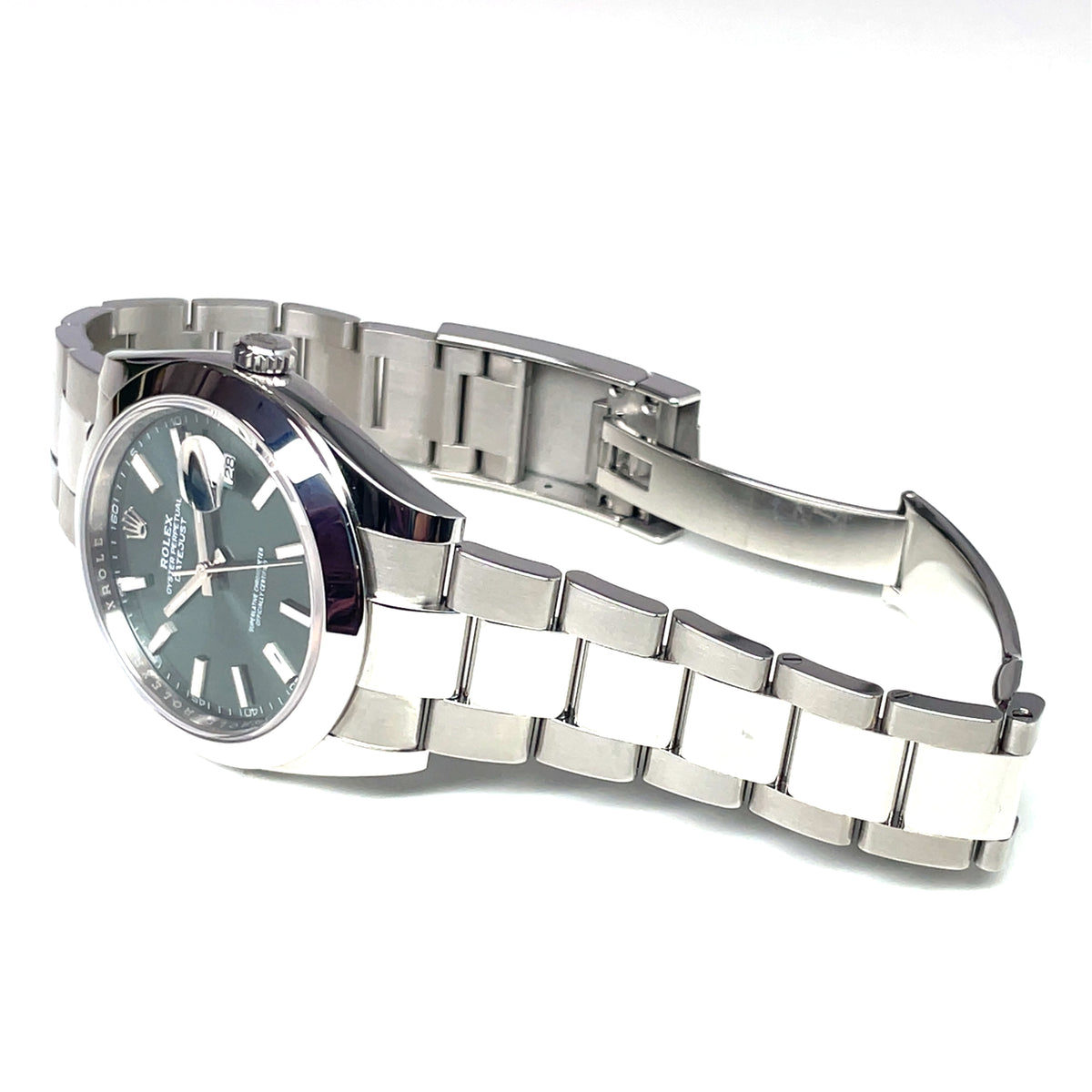 Pre-Owned Rolex Datejust 41mm Mint Green Dial Automatic Oyster Bracelet Watch 2024 126300