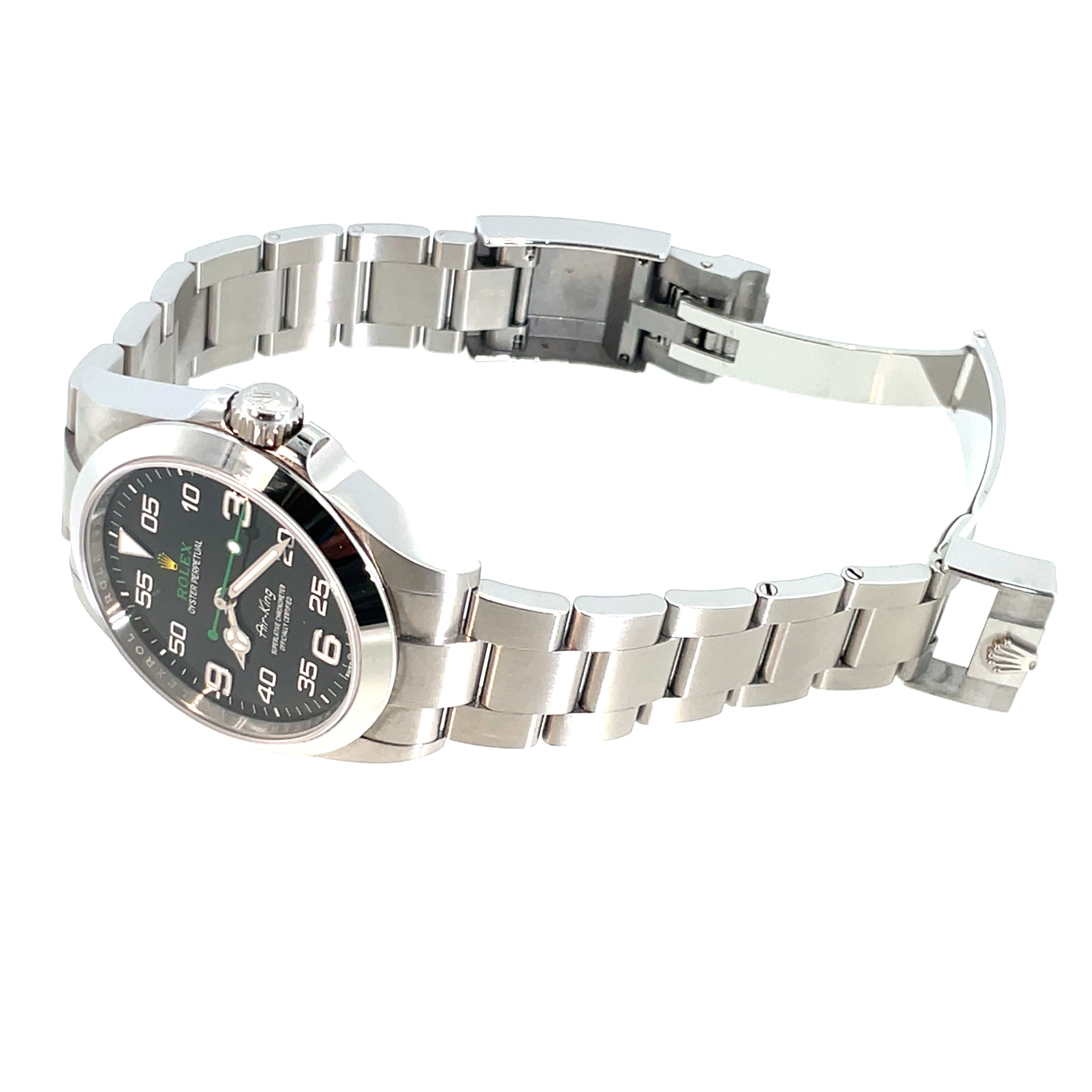 Pre-Owned Rolex Air King Oystersteel Black Dial Watch 40mm 126900 2025