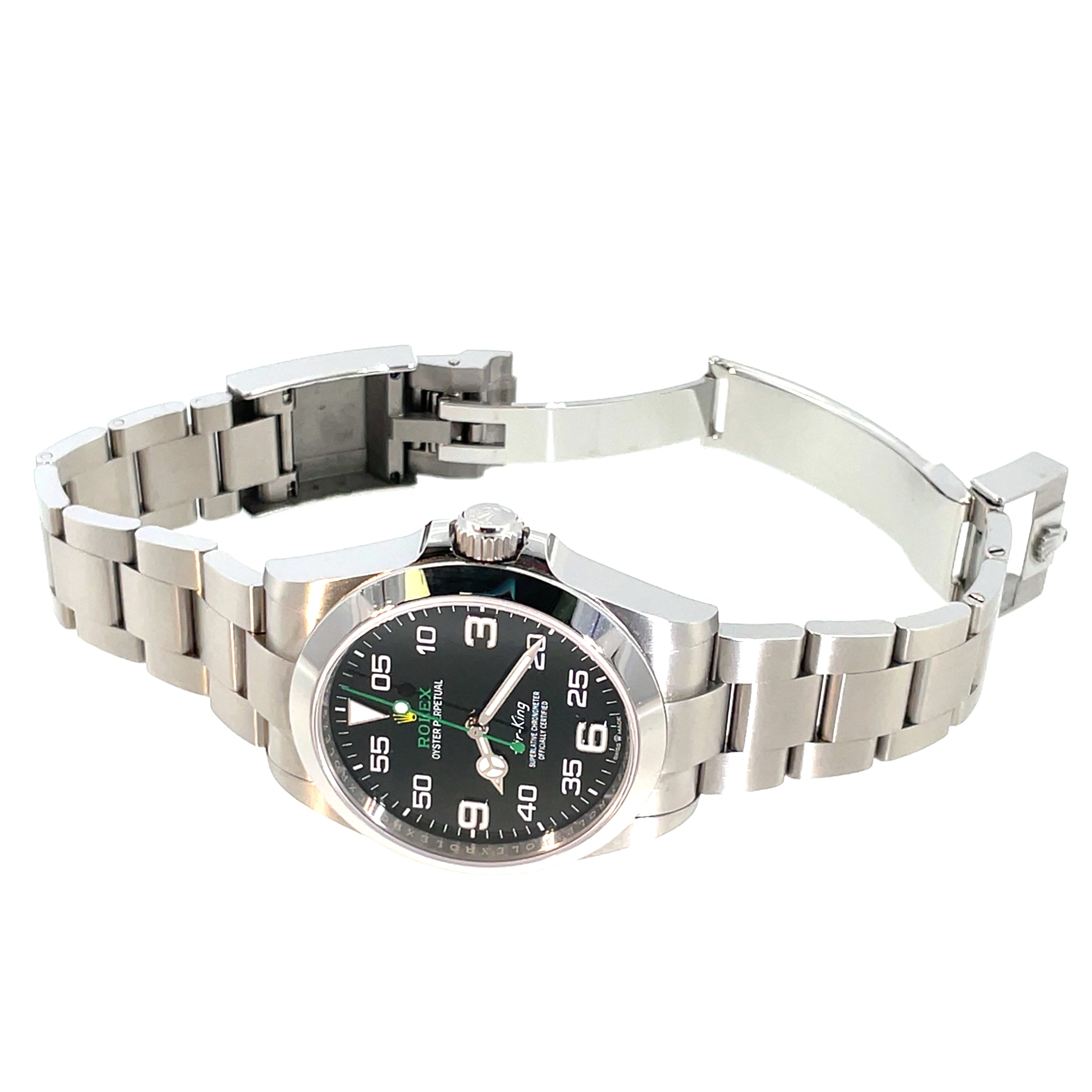 Pre-Owned Rolex Air King Oystersteel Black Dial Watch 40mm 126900 2025