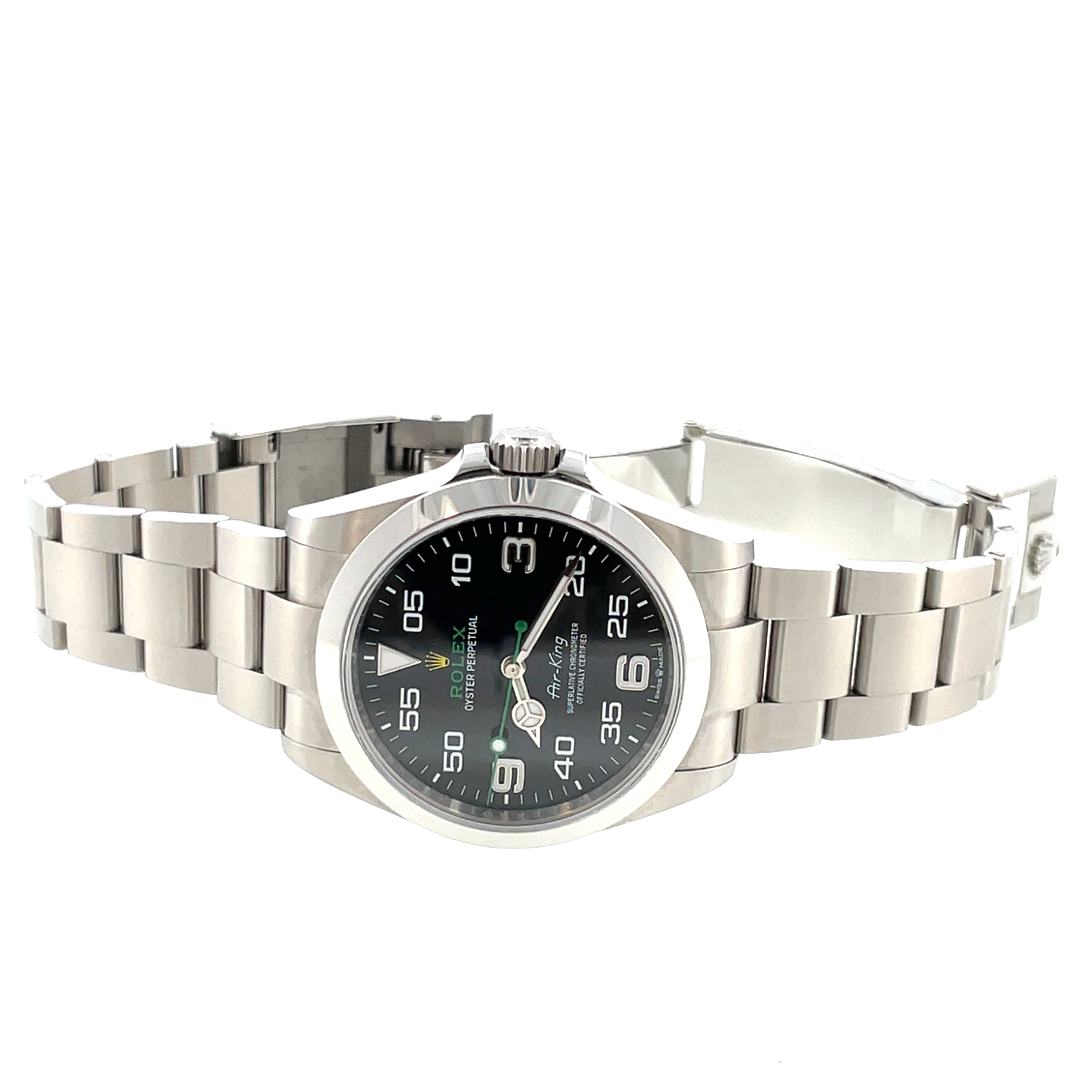 Pre-Owned Rolex Air King Oystersteel Black Dial Watch 40mm 126900 2025