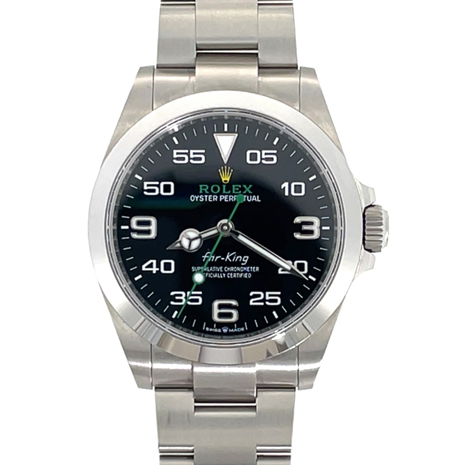 Pre-Owned Rolex Air King Oystersteel Black Dial Watch 40mm 126900 2025