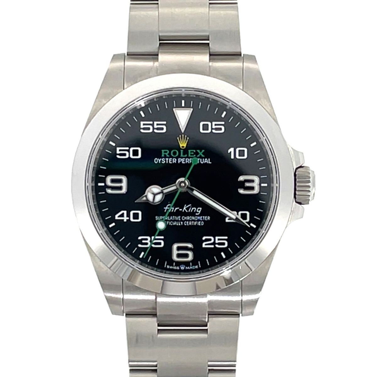Pre-Owned Rolex Air King Oystersteel Black Dial Watch 40mm 126900 2025