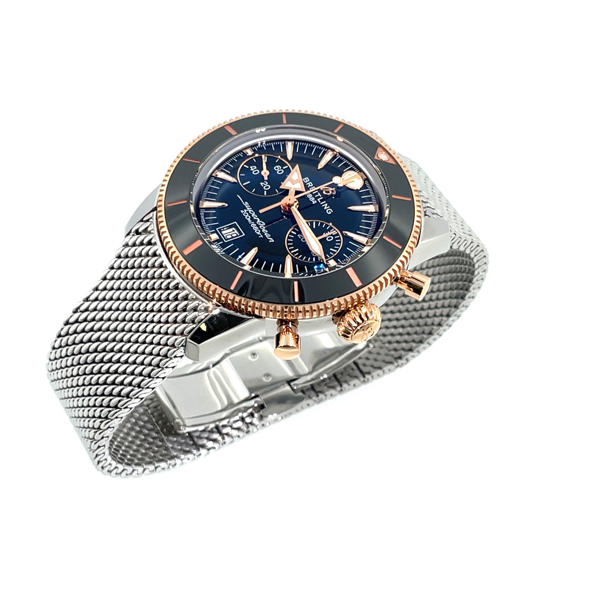 Pre-Owned Breitling Superocean 42 Heritage B01 Chronograph Black Dial Watch UB0156H11B1A1
