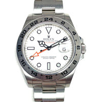 Pre-Owned Rolex Polar Explorer II White Dial Oyster Bracelet Watch 216570