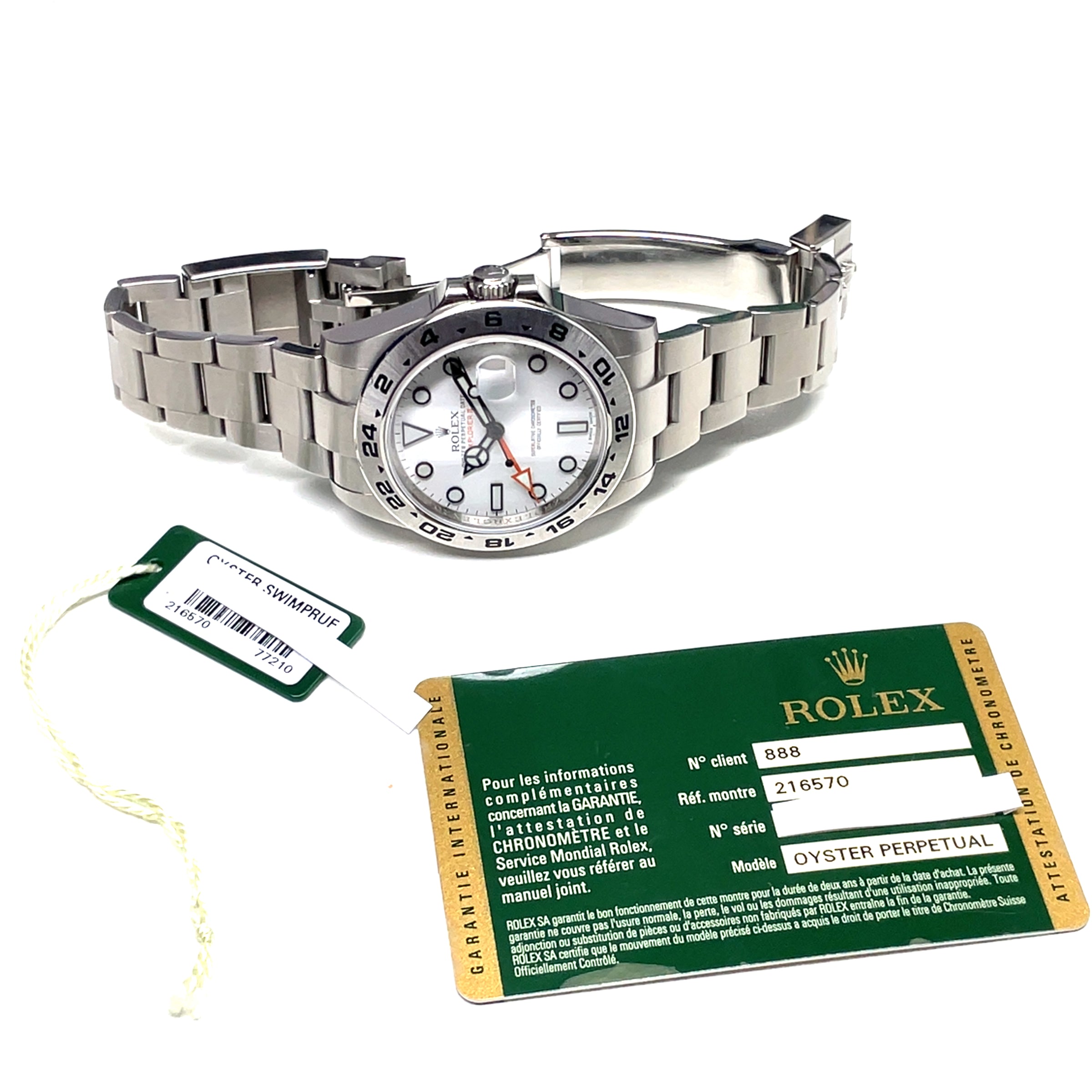 Pre-Owned Rolex Polar Explorer II White Dial Oyster Bracelet Watch 216570