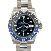 Pre-Owned Rolex "Batman" GMT Master II Black Dial Oyster Bracelet Watch 40mm 116710BLNR