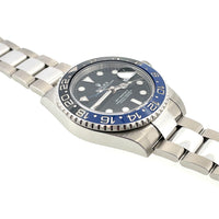 Pre-Owned Rolex "Batman" GMT Master II Black Dial Oyster Bracelet Watch 40mm 116710BLNR