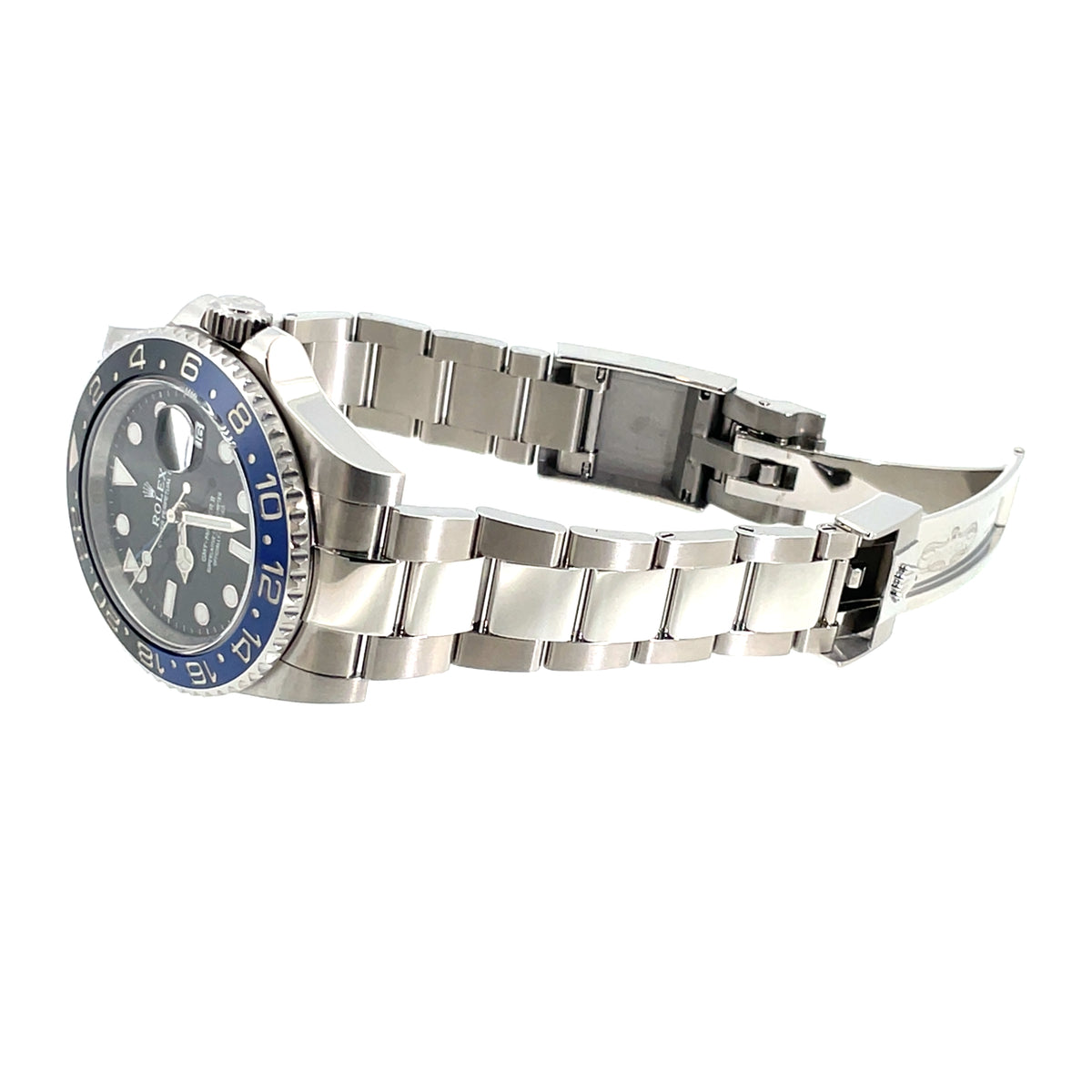 Pre-Owned Rolex "Batman" GMT Master II Black Dial Oyster Bracelet Watch 40mm 116710BLNR