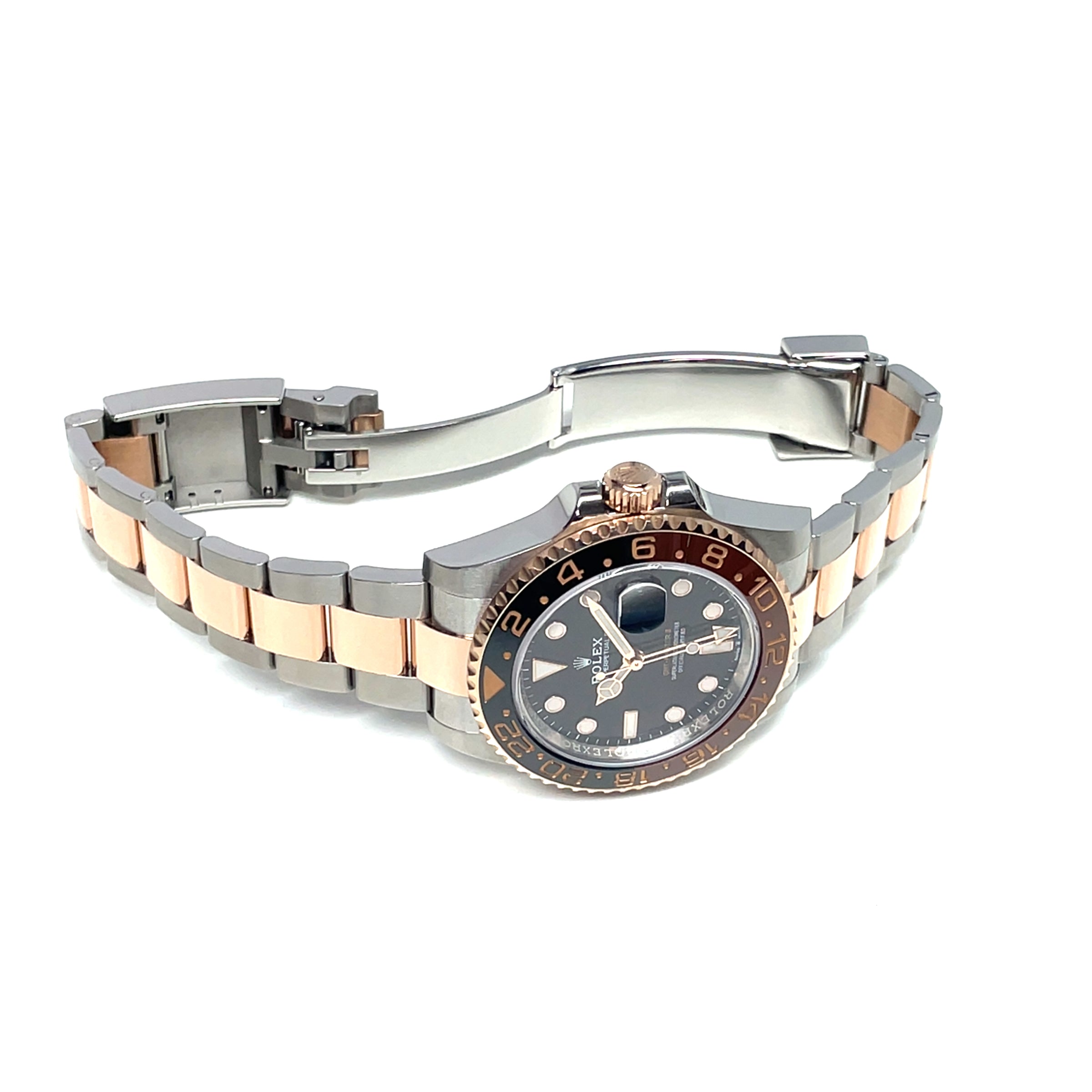 Pre-Owned Rolex GMT "Rootbeer" Oyster Everose Rose Gold Watch 40mm 126711CHNR