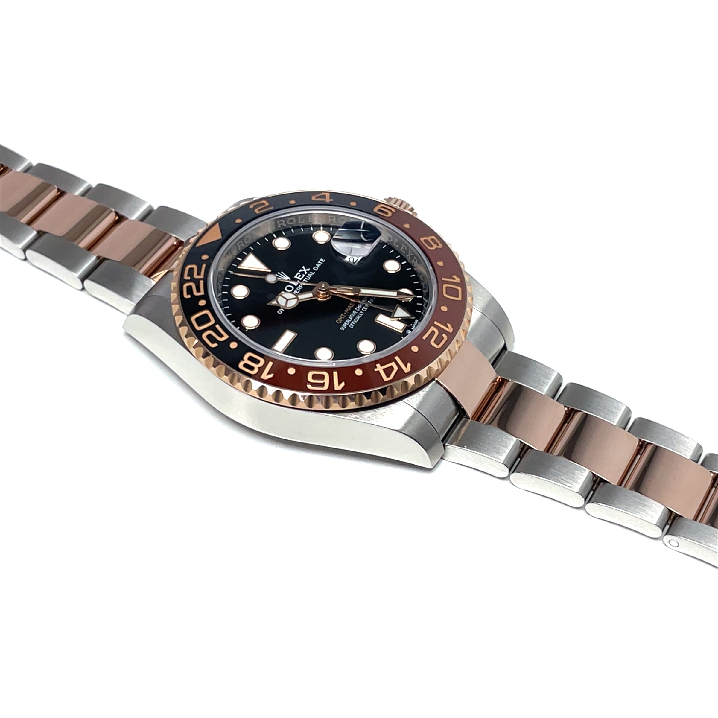 Pre-Owned Rolex GMT "Rootbeer" Oyster Everose Rose Gold Watch 40mm 126711CHNR