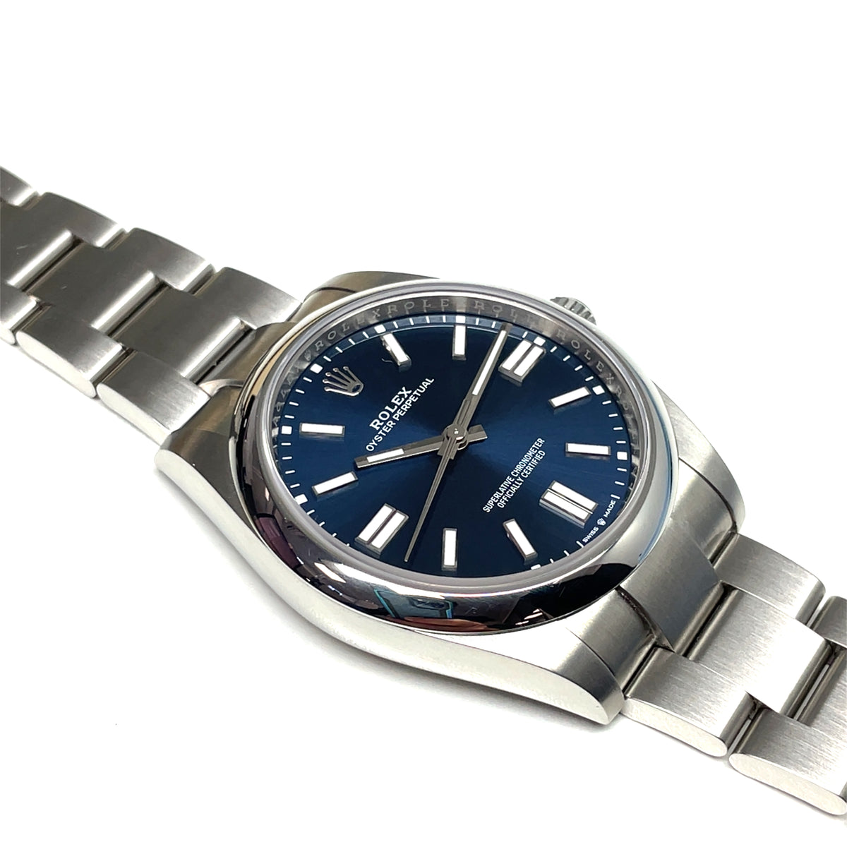 Pre-Owned Rolex Oyster Perpetual 41mm Stainless Steel Blue Dial Ref 124300