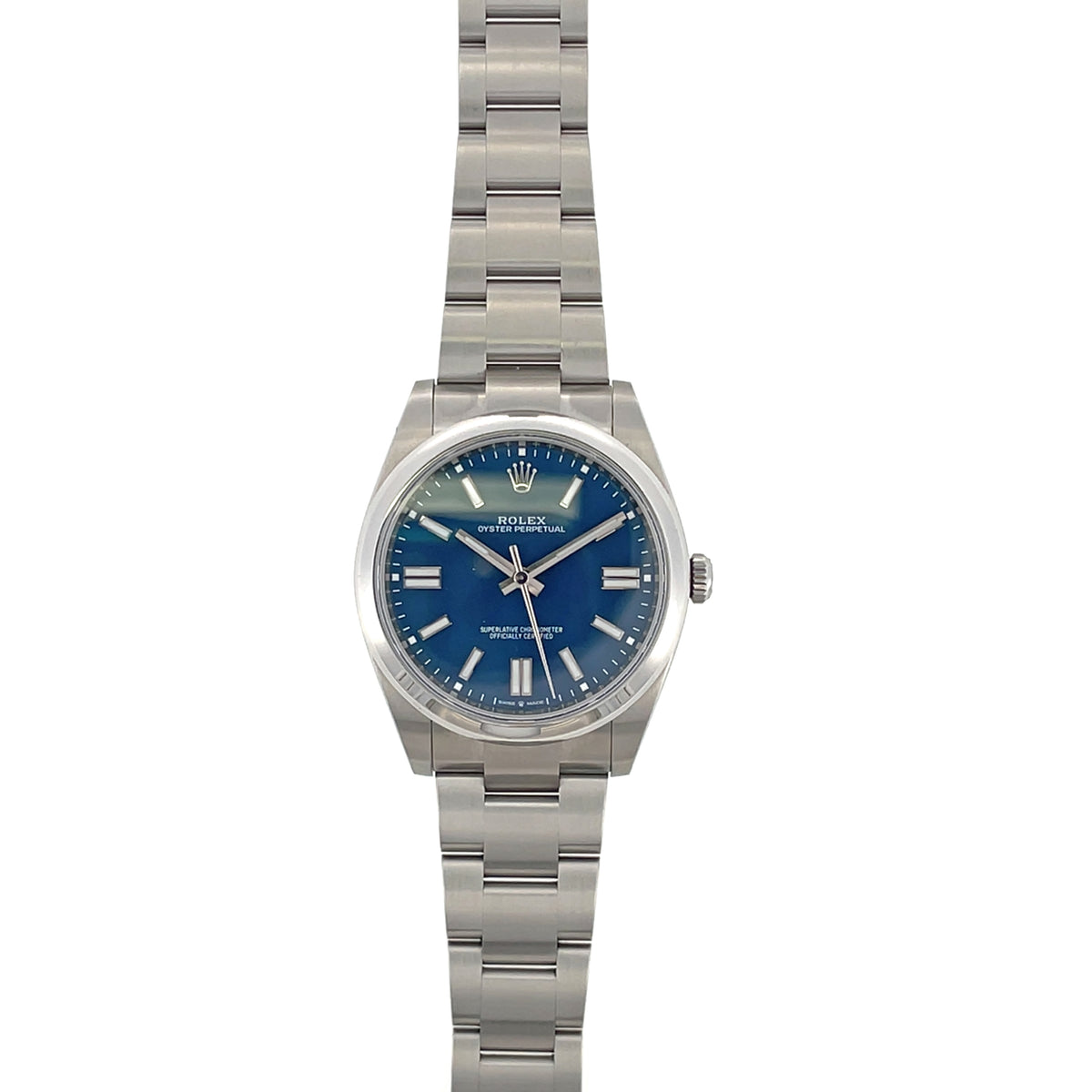 Pre-Owned Rolex Oyster Perpetual 41mm Stainless Steel Blue Dial Ref 124300