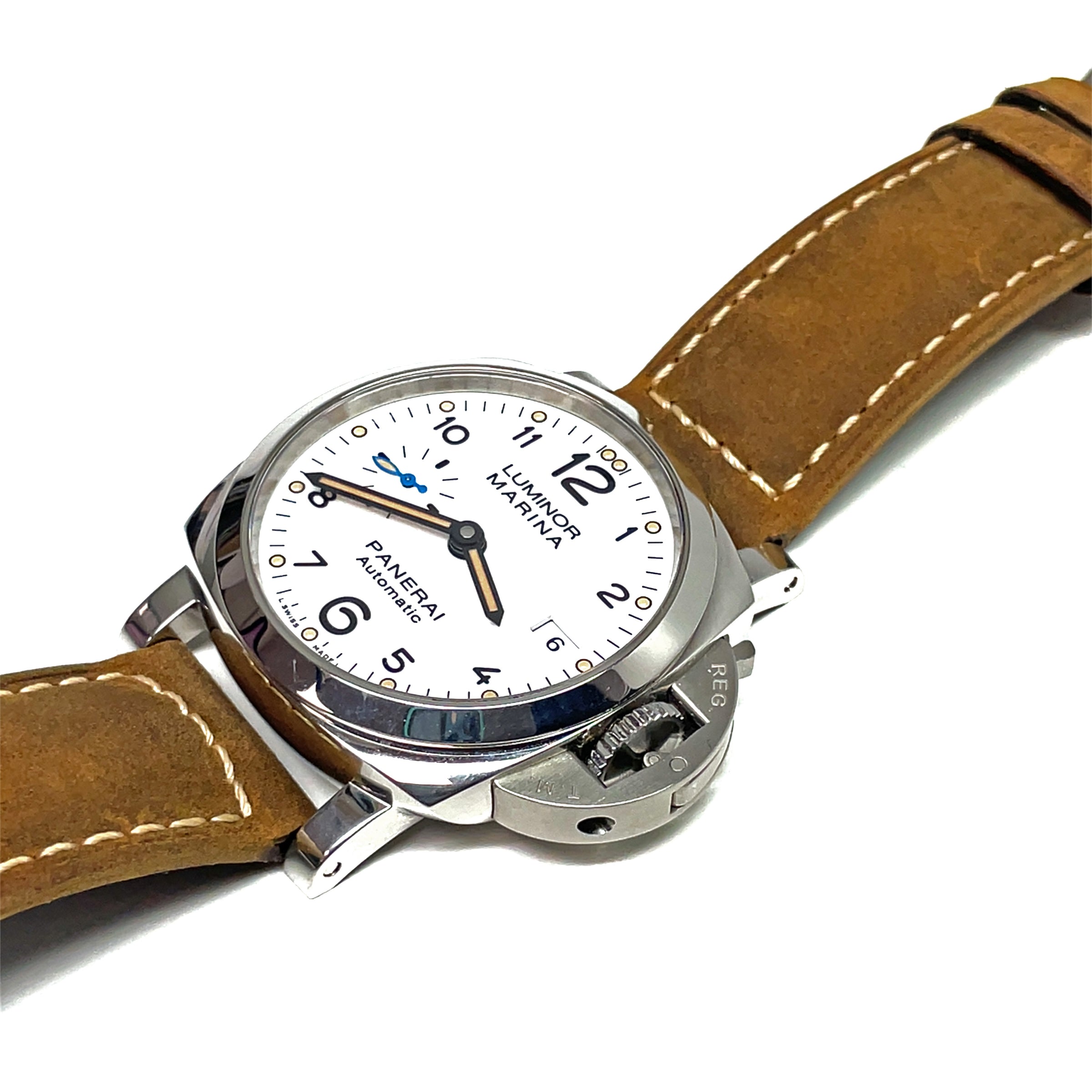 Pre-Owned Panerai Luminor 1950 42 Automatic PAM01523 White Dial Watch