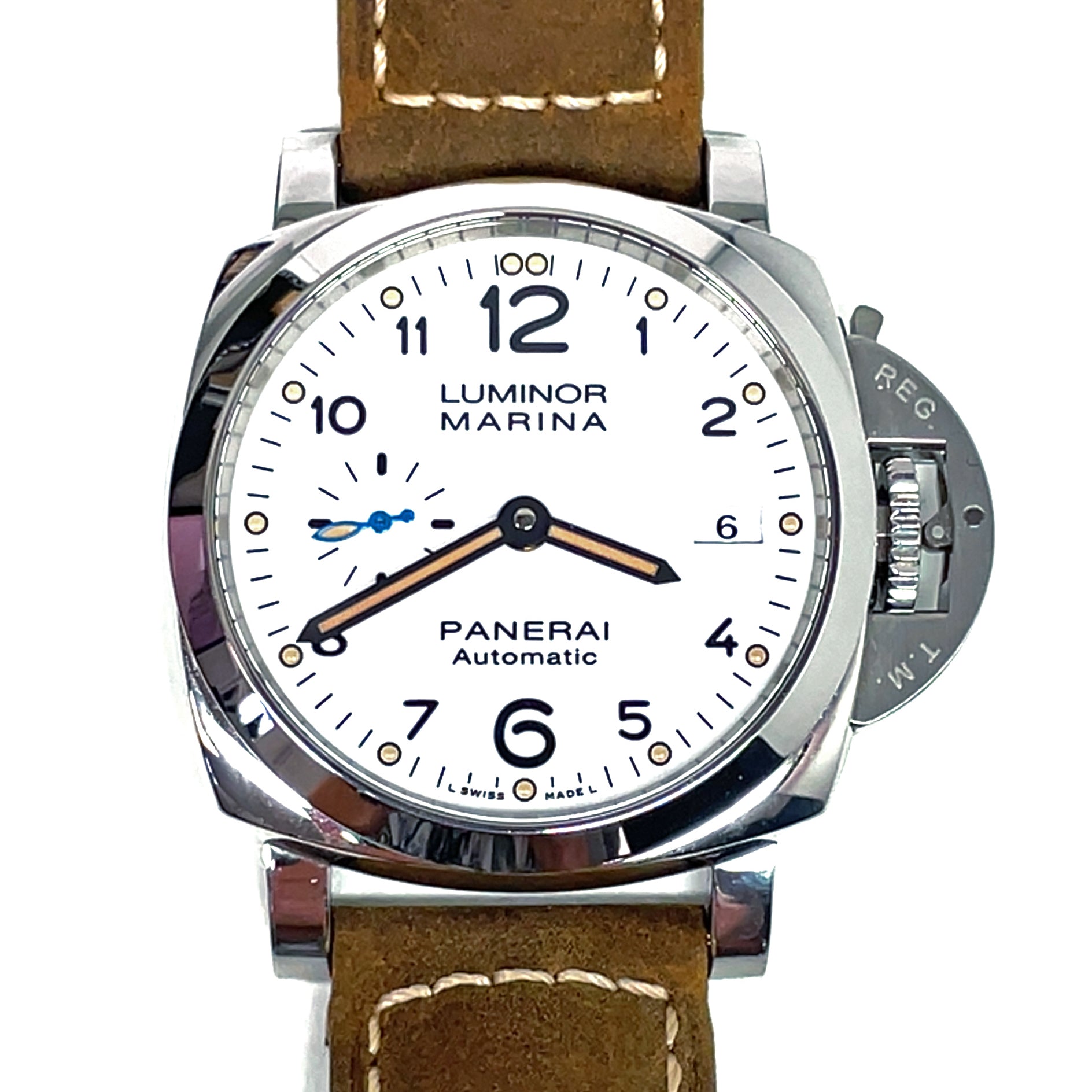 Pre-Owned Panerai Luminor 1950 42 Automatic PAM01523 White Dial Watch