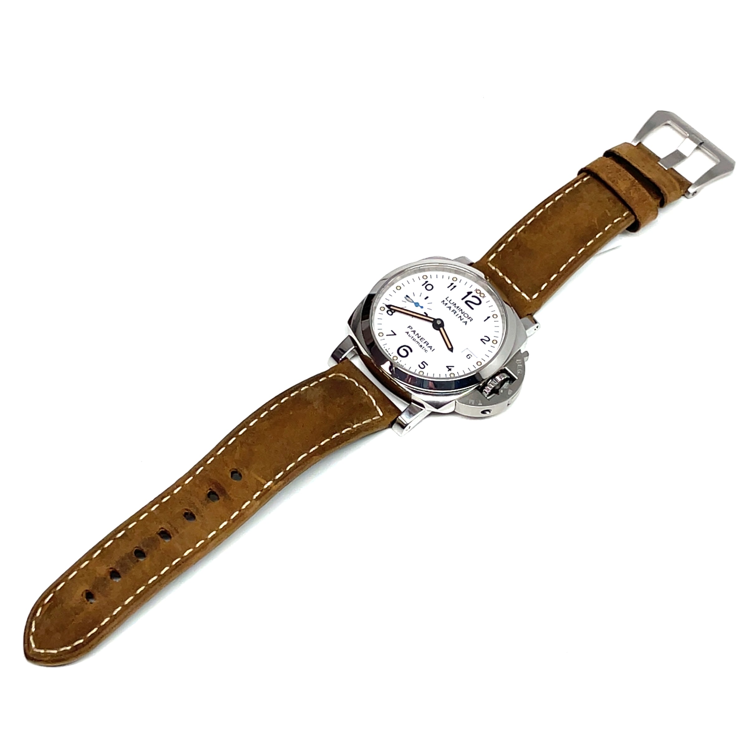 Pre-Owned Panerai Luminor 1950 42 Automatic PAM01523 White Dial Watch