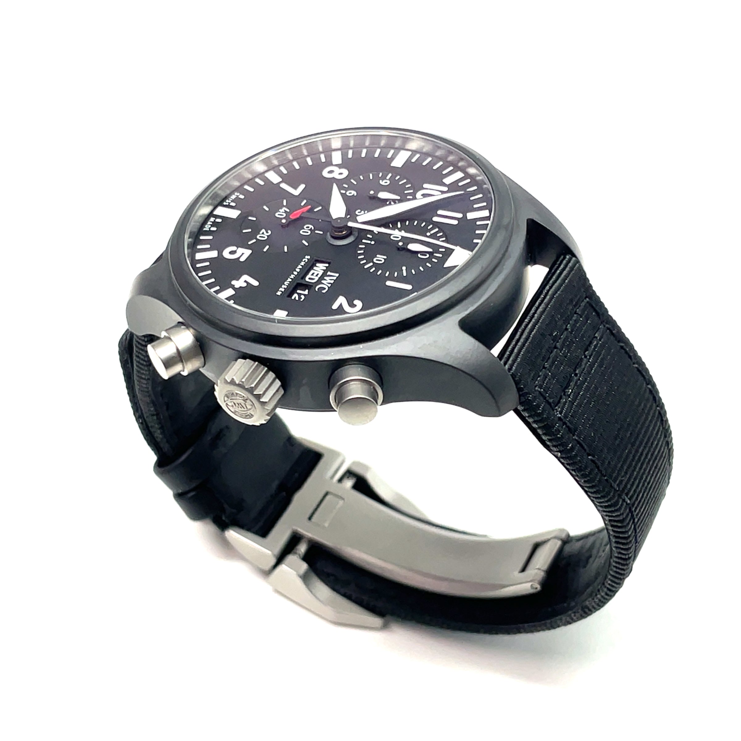 Pre-owned IWC Top Gun Black Pilot Ceramic 44.5mm Watch Chrono IW389101
