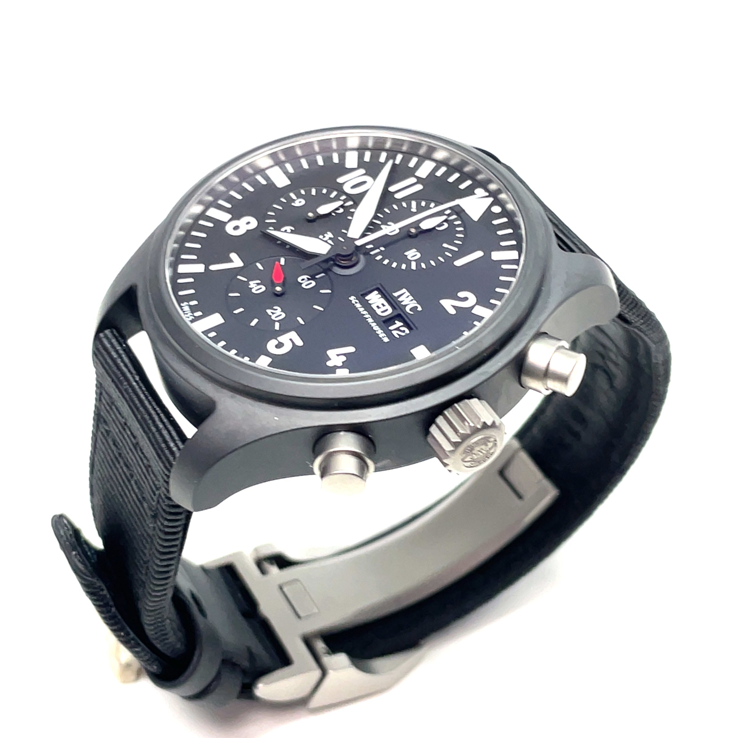 Pre-owned IWC Top Gun Black Pilot Ceramic 44.5mm Watch Chrono IW389101