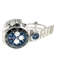 Pre-Owned Breitling Super Chronomat B01 44 Automatic UTC Module Black Steel Watch AB0136251B1A2 UTC
