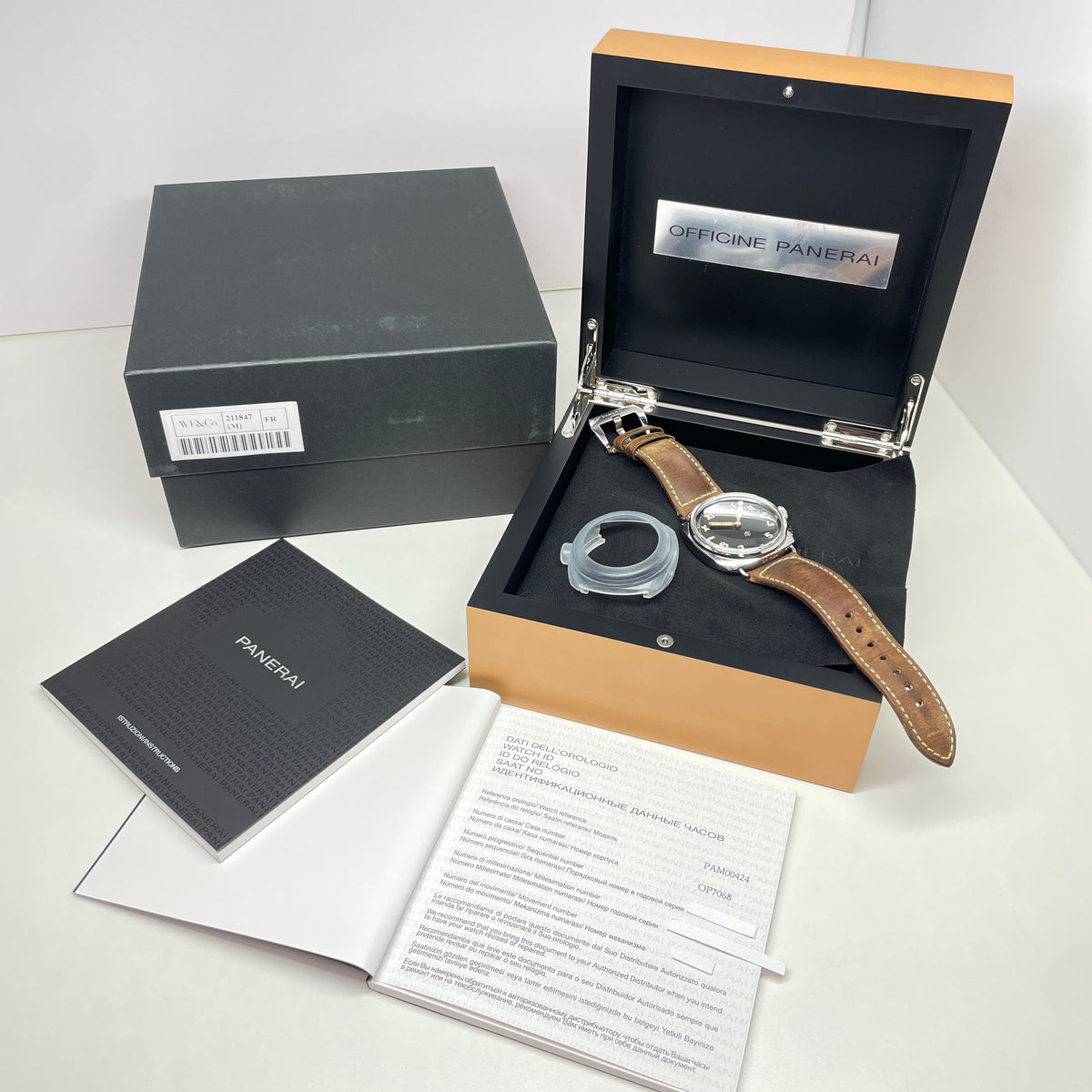 Pre-Owned Panerai 47mm Brevettato Radiomir Black California Dial Watch PAM00424