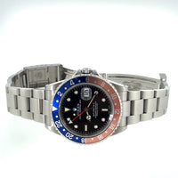 Pre-owned Rolex Pepsi GMT Master II Automatic 40mm Watch Black Dial, Red/Blue 16710 Yr.2000