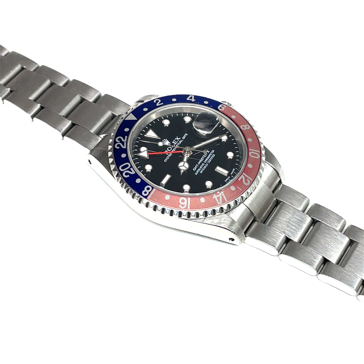 Pre-owned Rolex Pepsi GMT Master II Automatic 40mm Watch Black Dial, Red/Blue 16710 Yr.2000