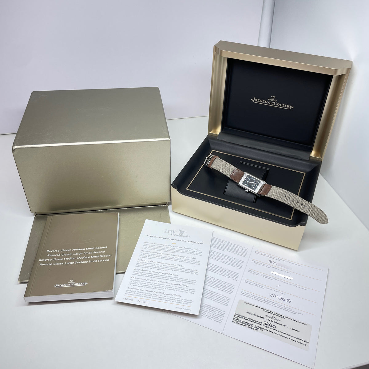 Pre-Owned Jaeger LeCoultre Reverso Classic Medium Duo Face Small Seconds  Q2458420