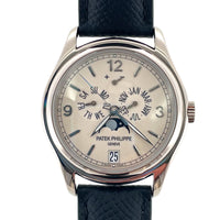 Pre-Owned Patek Philippe 39mm 18K White Gold Annual Calendar Cream Dial Watch 5146G-001