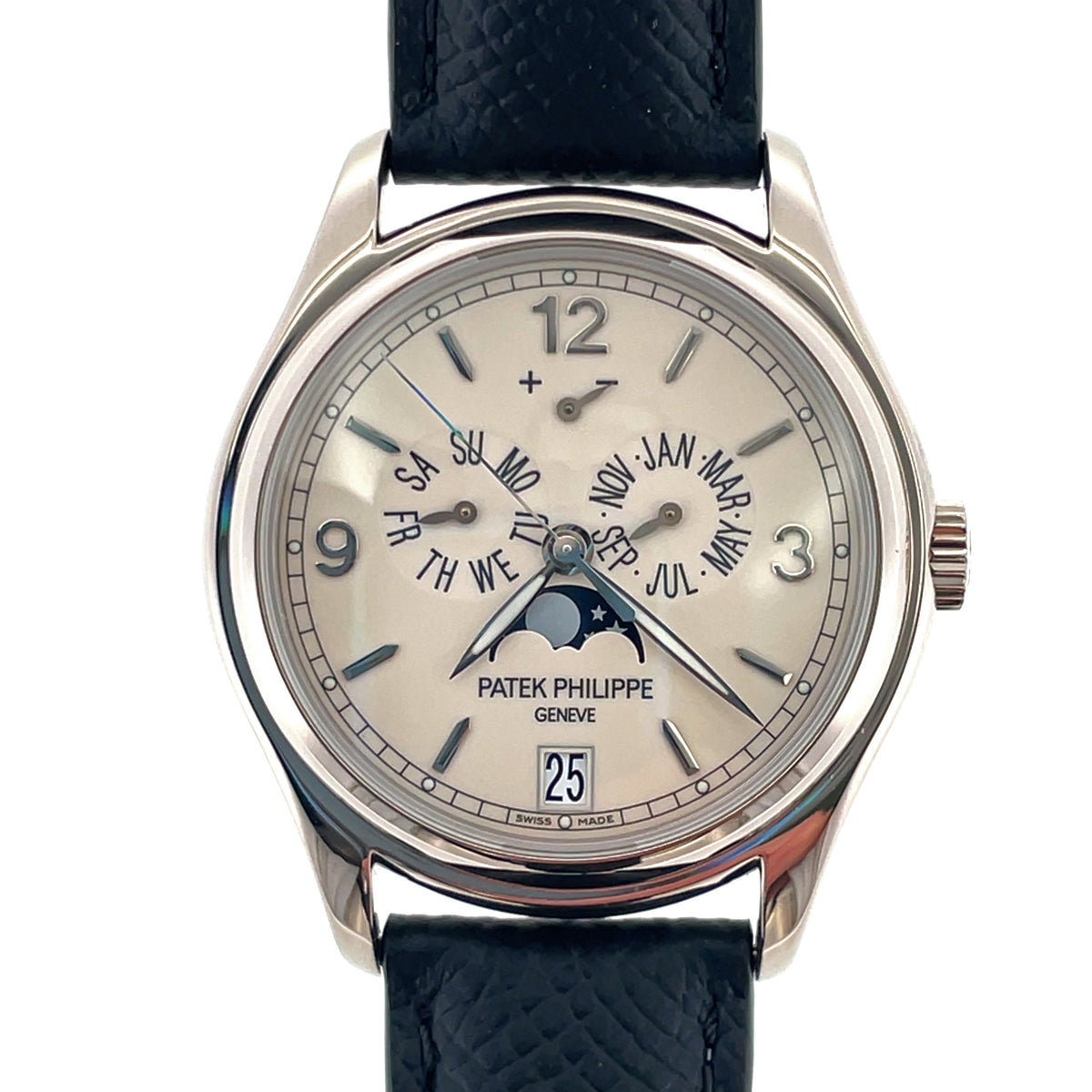Pre-Owned Patek Philippe 39mm 18K White Gold Annual Calendar Cream Dial Watch 5146G-001