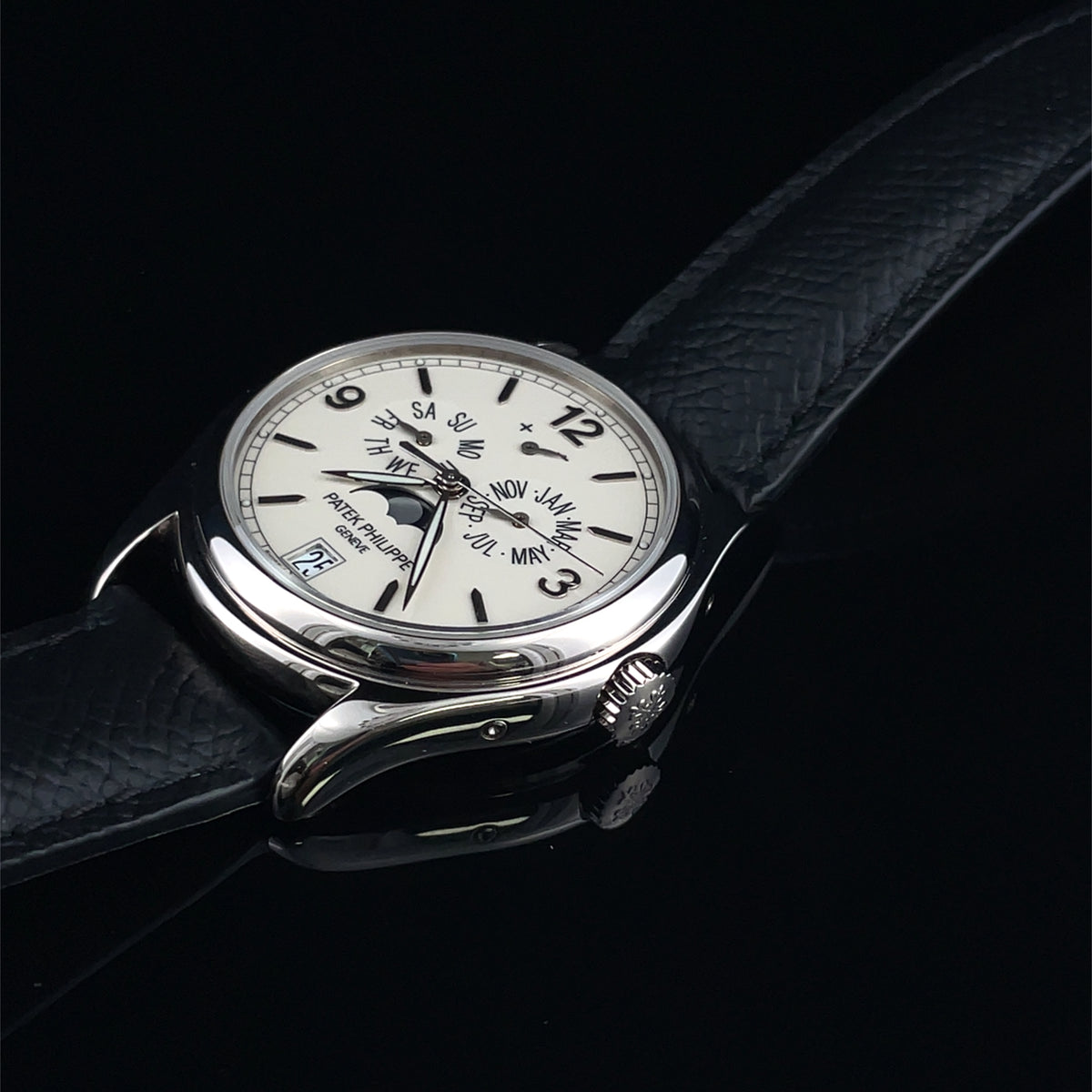 Pre-Owned Patek Philippe 39mm 18K White Gold Annual Calendar Cream Dial Watch 5146G-001