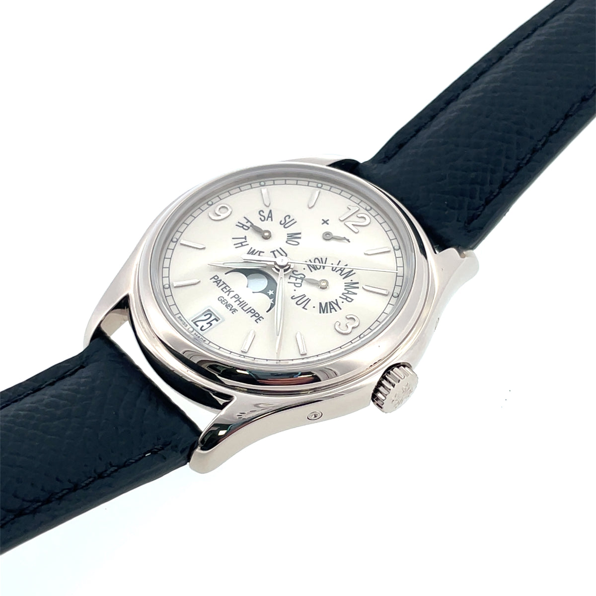 Pre-Owned Patek Philippe 39mm 18K White Gold Annual Calendar Cream Dial Watch 5146G-001