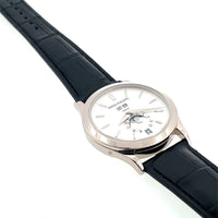 Pre-Owned Patek Philippe 5396G-011 38.5mm 18K White Gold Annual Calendar Silver Dial Watch
