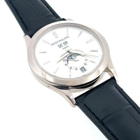 Pre-Owned Patek Philippe 5396G-011 38.5mm 18K White Gold Annual Calendar Silver Dial Watch