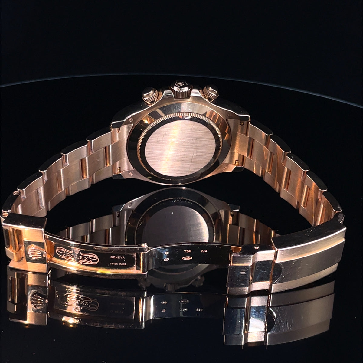 Pre-Owned Rolex 40mm 18K Rose Gold Daytona Black Dial Watch M Series 2007 116505