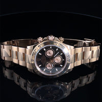 Pre-Owned Rolex 40mm 18K Rose Gold Daytona Black Dial Watch M Series 2007 116505