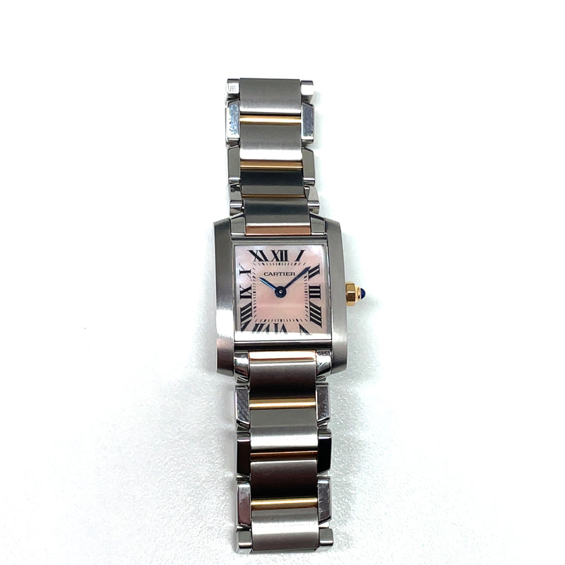 Pre-Owned Cartier Tank Francaise Rose Gold Pink Mother of Pearl Watch 2384 W51027Q4 Quartz 20mm