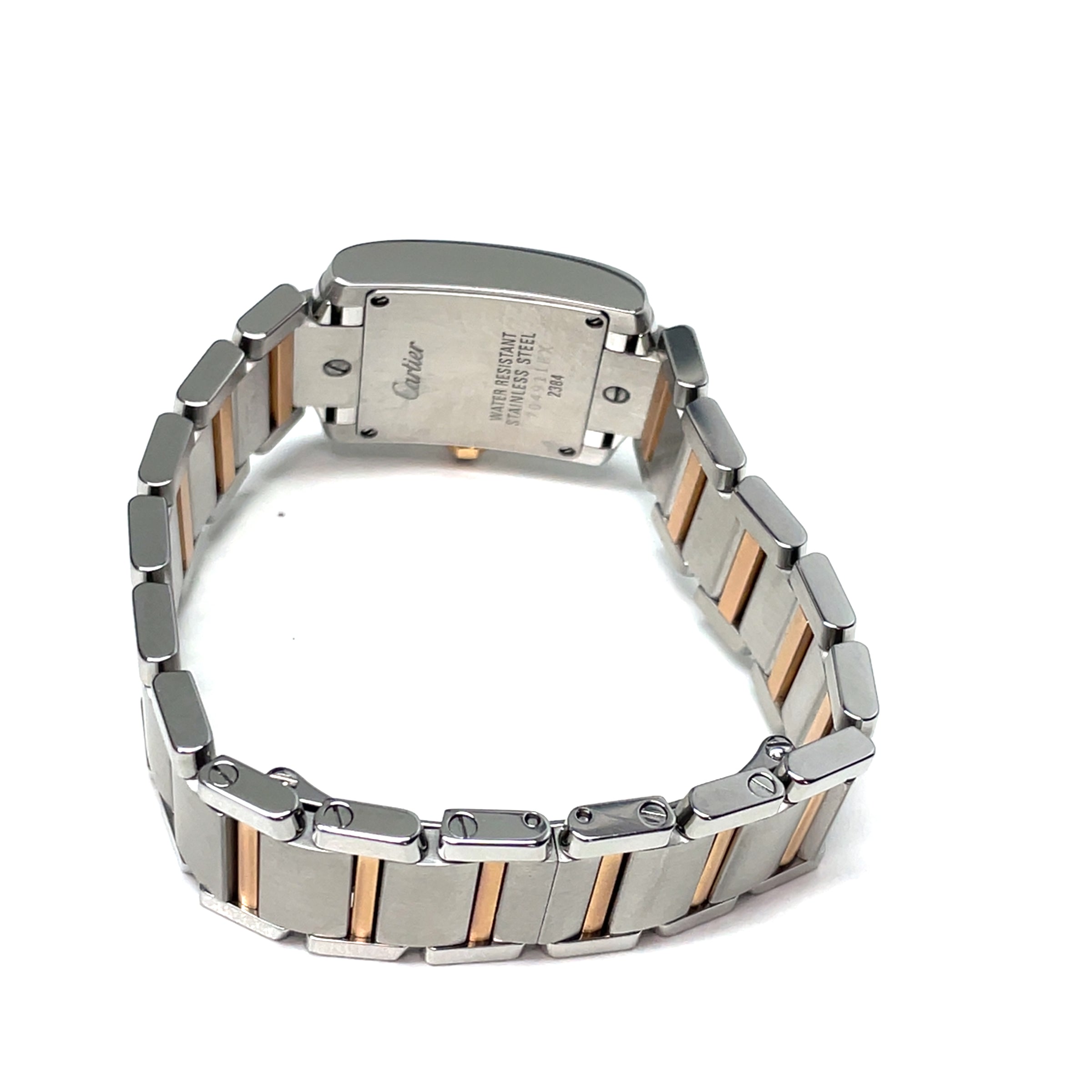 Pre-Owned Cartier Tank Francaise Rose Gold Pink Mother of Pearl Watch 2384 W51027Q4 Quartz 20mm