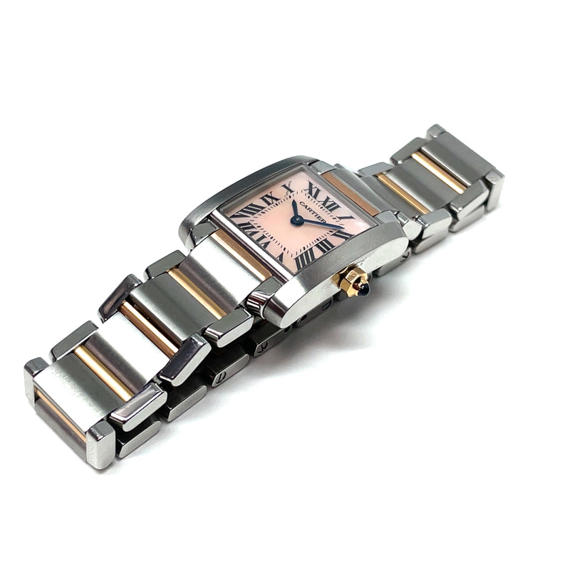 Pre-Owned Cartier Tank Francaise Rose Gold Pink Mother of Pearl Watch 2384 W51027Q4 Quartz 20mm