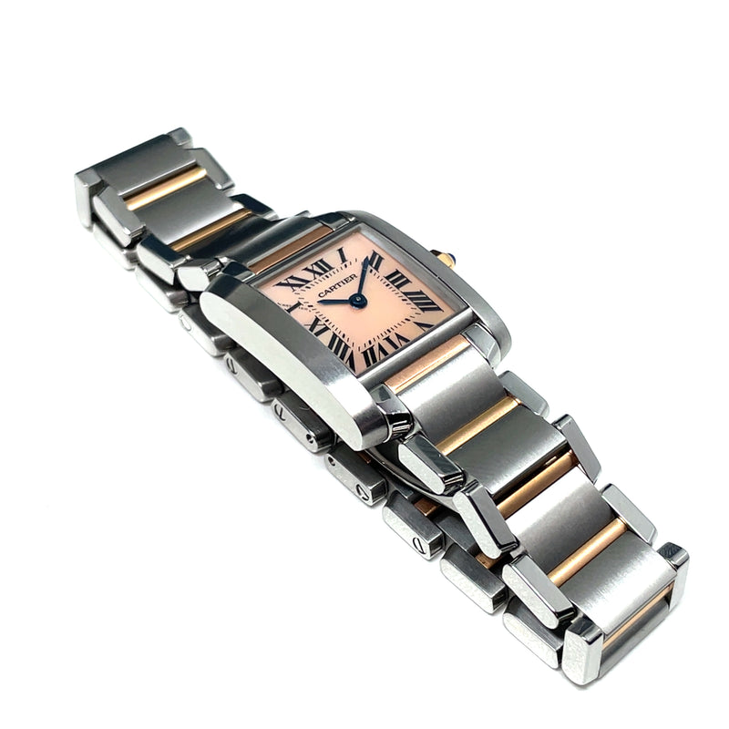 Pre-Owned Cartier Tank Francaise Rose Gold Pink Mother of Pearl Watch 2384 W51027Q4 Quartz 20mm