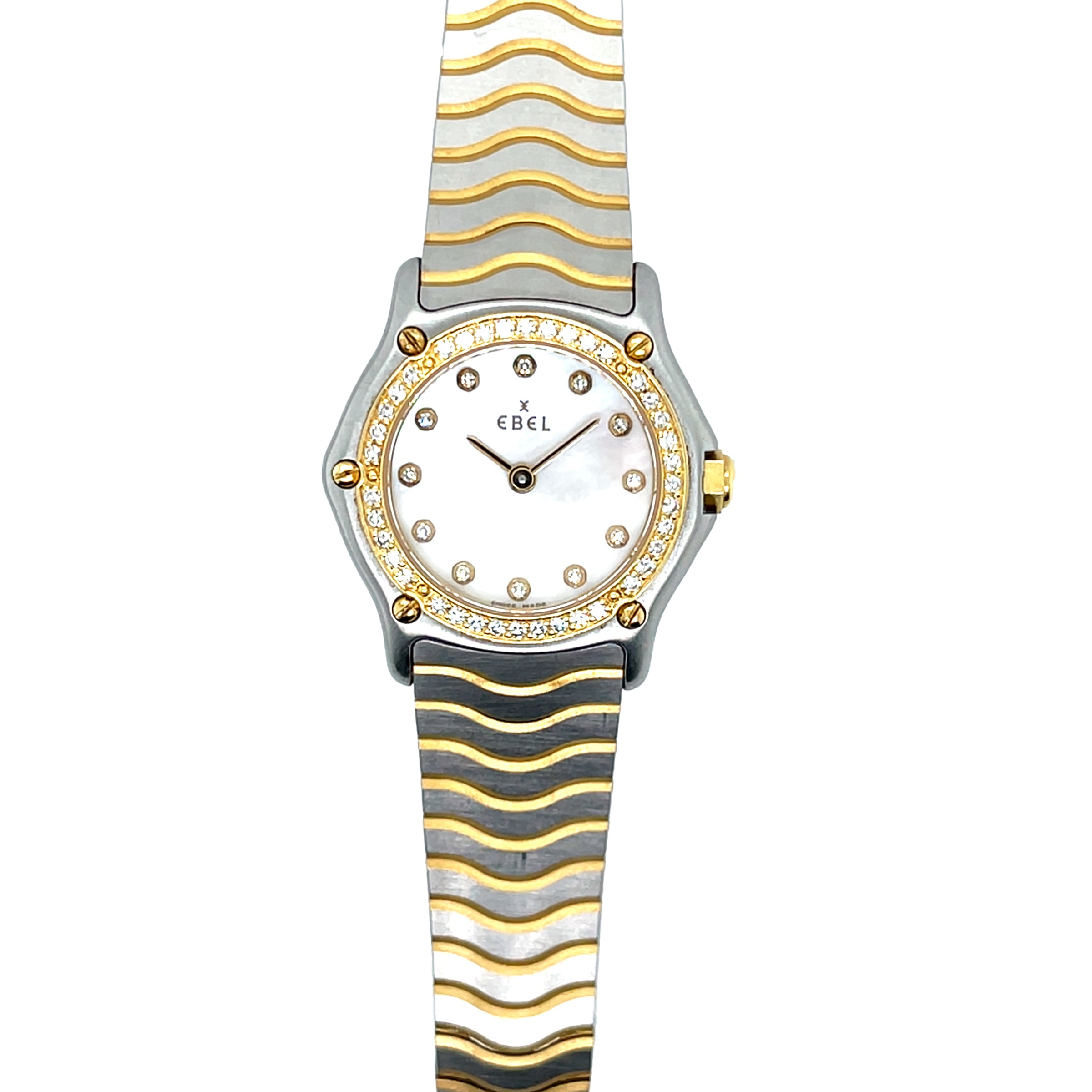 Pre-owned Ebel Sport Classic Mini Mother of Pearl Diamond Watch 24mm