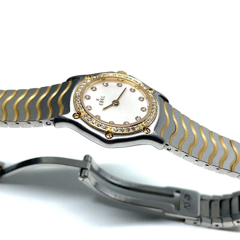 Pre-owned Ebel Sport Classic Mini Mother of Pearl Diamond Watch 24mm